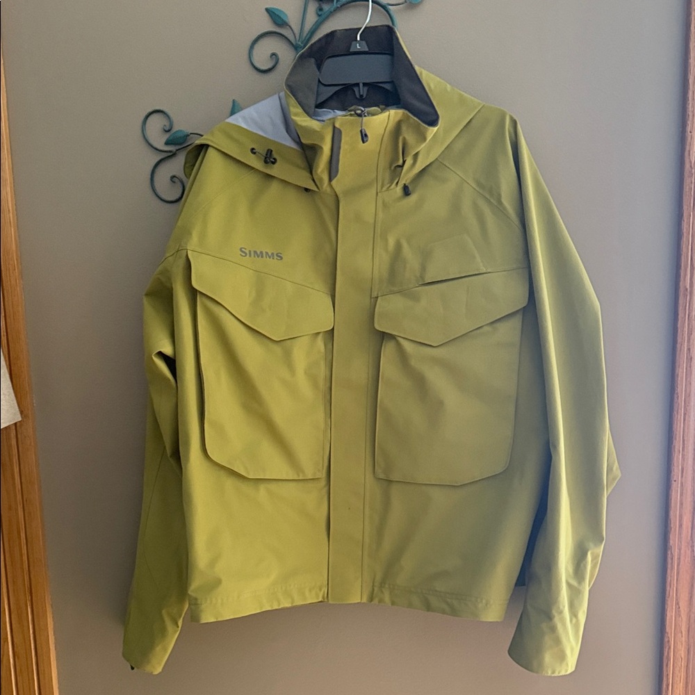Simms Men's Olive Fishing Hooded Raincoat